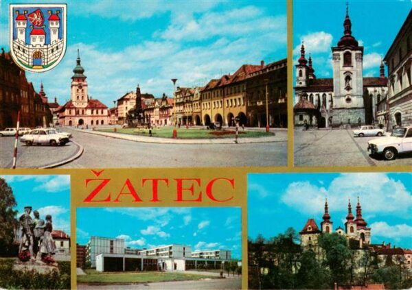 Zatec Saaz CZ Namesti VRSR Hostalkovo namesti Vitani rudoarmejcu Sidliste Histor