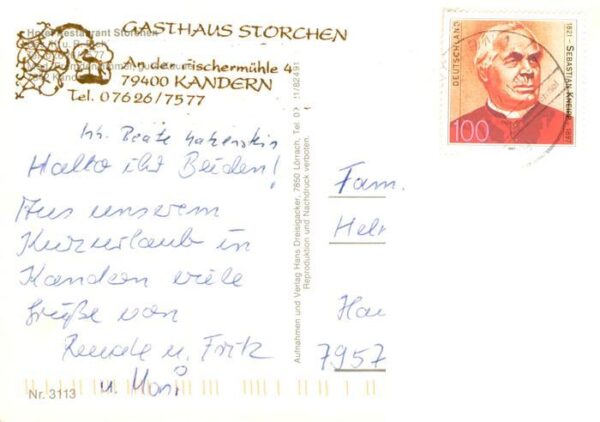 Kandern Fliegeraufnahme Hotel Restaurant Storchen Gaststube – Bild 2