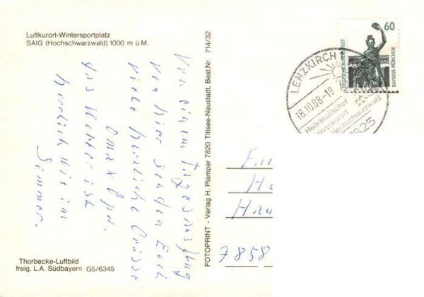 Saig Schwarzwald Teilansichten Fliegeraufnahme Hochfirst Kirche – Bild 2