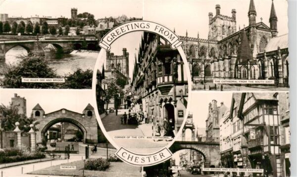 Chester  Cheshire UK The River Dee Newgate Corner and Cathedral The Bridge and C