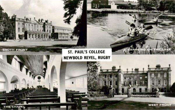 Rugby  UK South Front St Pauls College Canoeing on the Lake The Chapel West Fron
