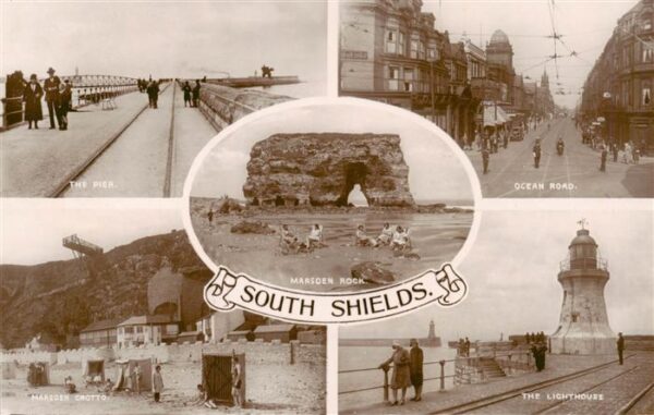 South Shields UK The Pier Ocean Road Marsden Rock Marsden Grotto The Lighthouse