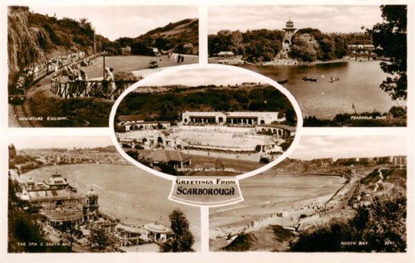 Scarborough  UK Miniatur Railway Peasholm Park North Bay Bathing Pool The Spa an