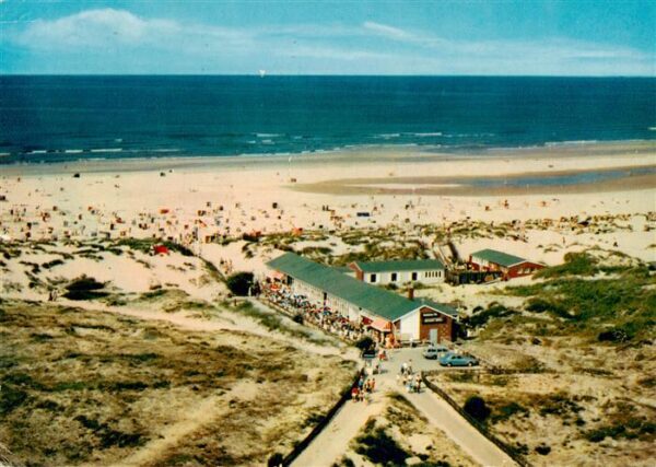 Norderney Nordseebad Badestrand an der Weissen Duene Fliegeraufnahme