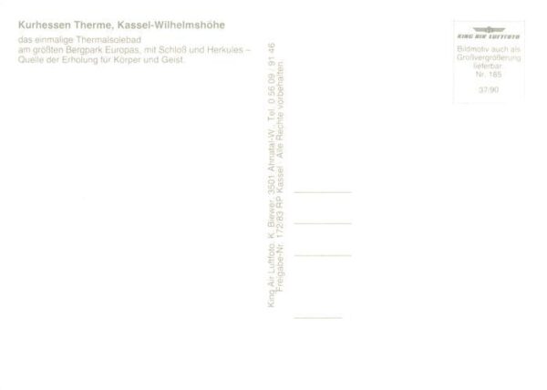 Wilhelmshoehe Kassel Kurhessen Therme Bergpark Schloss und Herkules Quelle Flieg – Bild 2