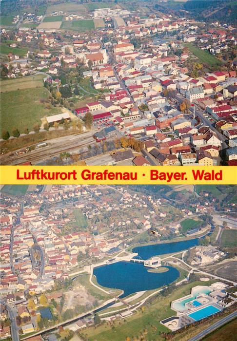 Grafenau Niederbayern Fliegeraufnahmen mit Freibad und Kurpark