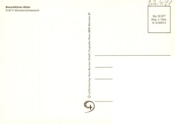 Muensterschwarzach Benediktiner Abtei Fliegeraufnahme – Bild 2