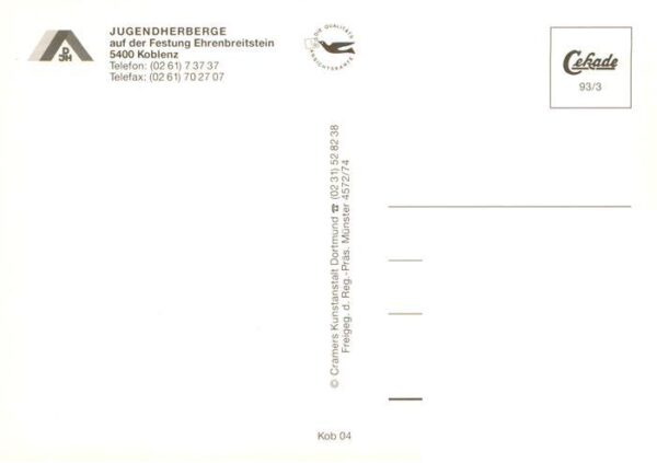 Koblenz  Rhein Festung Ehrenbreitstein Jugendherberge Fliegeraufnahme – Bild 2
