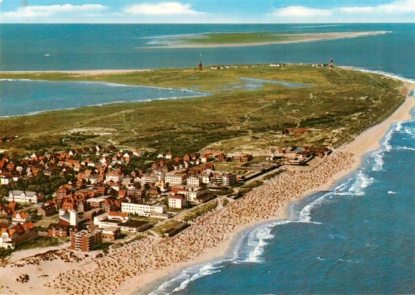 Wangerooge Wangeroog Nordseebad Fliegeraufnahme mit Insel Spiekeroog