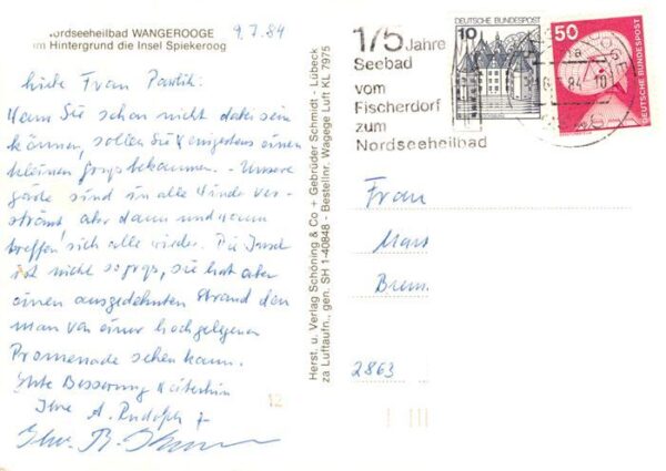 Wangerooge Wangeroog Nordseebad Fliegeraufnahme mit Insel Spiekeroog – Bild 2