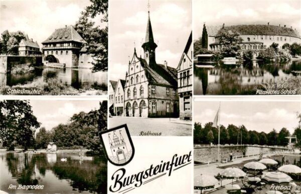 Burgsteinfurt Schlossmuehle Rathaus Fuerstliches Schloss Bagnosee Freibad