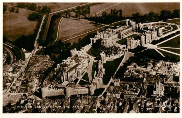 Windsor  Castle London UK from the air Valentines Postcard