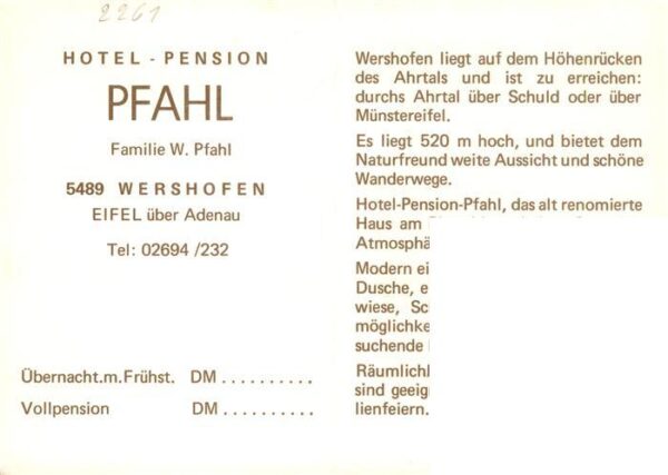 Wershofen Hotel Pfahl Fremdenzimmer Sauna Restaurant – Bild 2