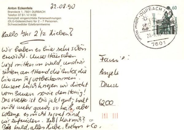 Durbach Schwarzwald Offenburg Ferienwohnungen Eckenfels – Bild 2