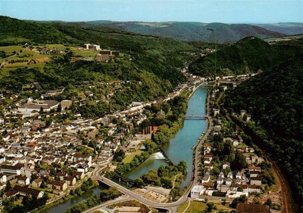 Bad Ems Lahn Teilansicht lahnaufwaerts