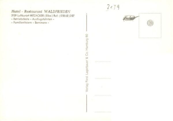 Hitzacker Elbe Hotel Restaurant Waldfrieden Gaestehaus Kellerbar Kegelbahn Saal – Bild 2