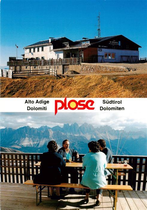 Brixen Bressanone Suedtirol IT Schutzhaus Plose Dolomiten Sonnenterrasse Fernsic