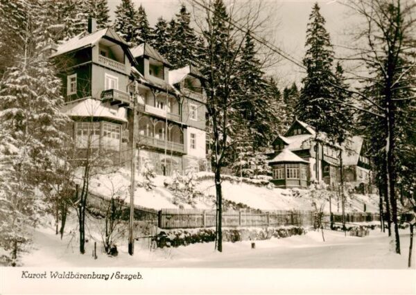 Waldbaerenburg Teilansicht Kurort im Winter Handabzug