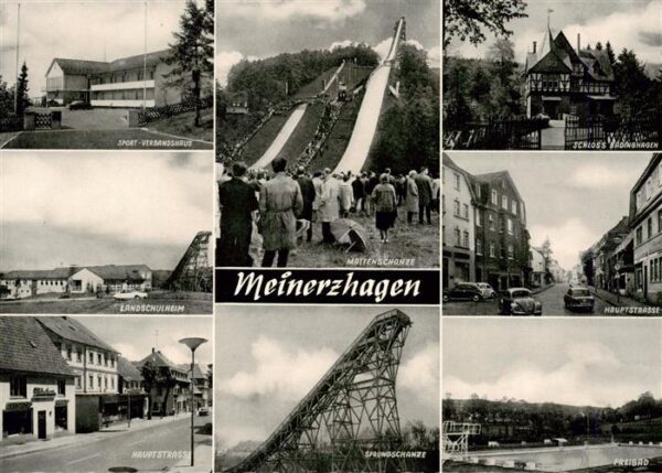Meinerzhagen Skisprungschanze Mattenschanze Schloss Hauptstrasse Freibad Landsch