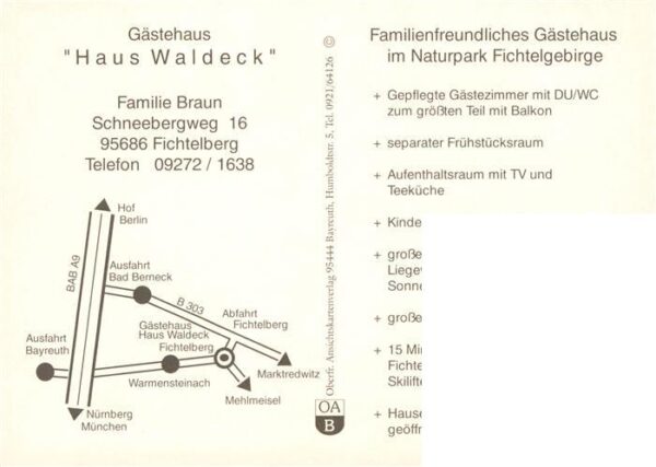 Fichtelberg Fichtelgebirge Bayreuth Gaestehaus Haus Waldeck Fremdenzimmer Gastra – Bild 2