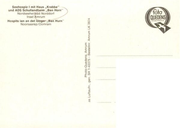 Insel Amrum Seehospiz I mit Haus Krabbe ADS Schullandheim Ban Horn – Bild 2
