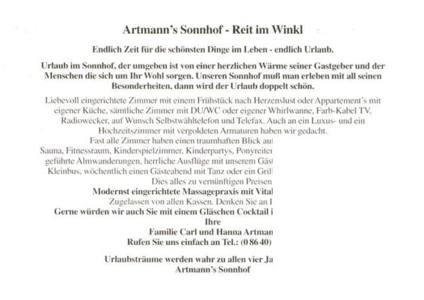 Reit Winkl Artmanns Sonnhof Hotel Pension Appartementhaus Ortsansicht mit Kirche – Bild 2