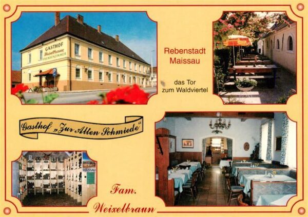 Maissau Gasthof Zur Alten Schmiede Terrasse Gastraum Vinothek
