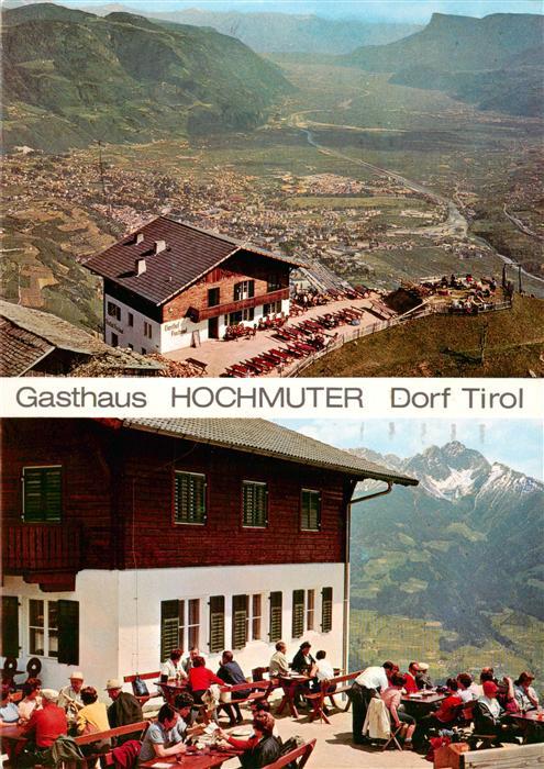 Dorf-Tirol Suedtirol IT Gasthaus Hochmuter Terrasse