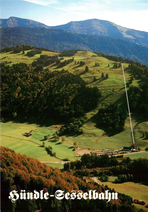 Oberstaufen Berggaststaette Huendle Alp Huendle Sesselbahn Fliegeraufnahme