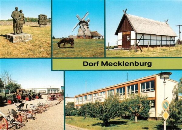 Dorf Mecklenburg Plastiken Muehle Galerie an der Muehle Traditionsstaette der Be