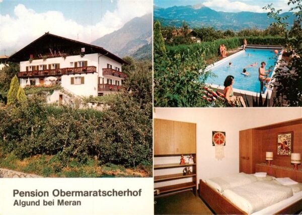 Algund Merano Suedtirol IT Pension Obermaratscherhof Pool Zimmer
