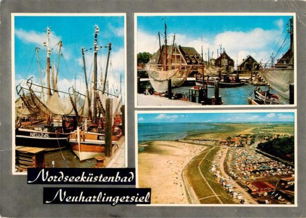 Neuharlingersiel Fischerboote Fischerhafen Fliegeraufnahme