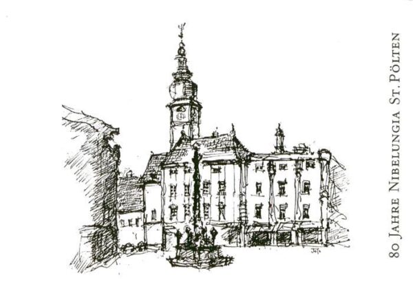 St Poelten 80 Jahre Nibelungia St Poelten Alte Coleurkarte