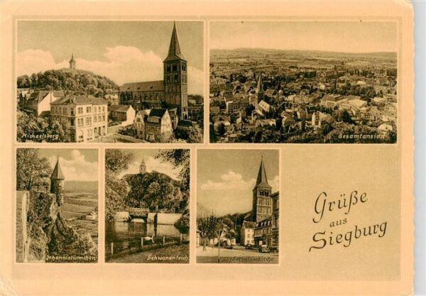 Siegburg Michaelsberg Panorama Johannistuermchen Schwanenteich Servatiuskirche