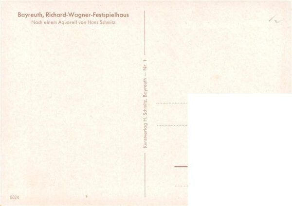 Bayreuth Richard Wagner Festspielhaus Aquarell – Bild 2