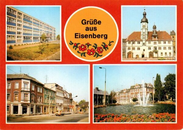 Eisenberg  Thueringen Georg Kunze Oberschule Rathaus Ernst Thaelmann Platz Sprin