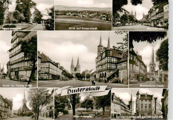 Duderstadt Wall Anlagen Panorama Marktstrasse Hotel zur Tanne Westerturm Spiegel