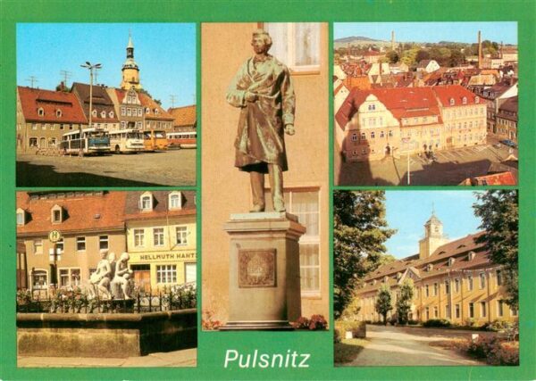 Pulsnitz Sachsen Platz der Befreiung Marktbrunnen Denkmal Ernst Rietschel Rathau