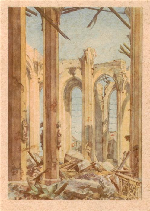 Muenchen Blick in das 1944 zerstoerte Haupt und suedliche Seitenschiff der Fraue