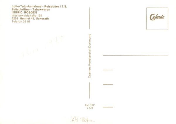 Uckerath Hennef Lotto Annahme Reisebuero ITS Panorama Jugendzentrum Schulzentrum – Bild 2