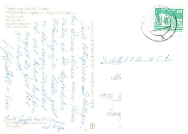 Friedrichroda FDGB Erholungsheim August Bebel Souvenir Basar Urlauberrestaurant – Bild 2