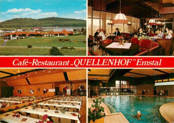 Emstal Cafe Restaurant Quellenhof Emstal Gastraeume Hallenbad