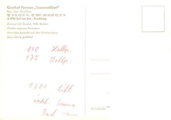 Zell See AT Gasthof Tauernstueberl Cafe Gaststube Zimmer – Bild 2