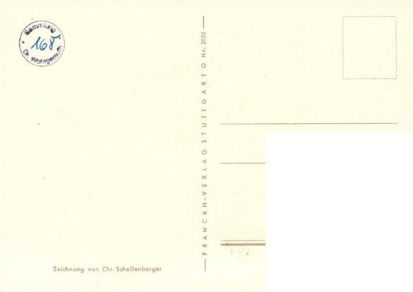Stuttgart Stiftskirche mit Schillerdenkmal Kuenstlerkarte – Bild 2
