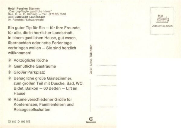 Lautenbach Renchtal Hotel Pension Sternen Gastraeume Zimmer – Bild 2