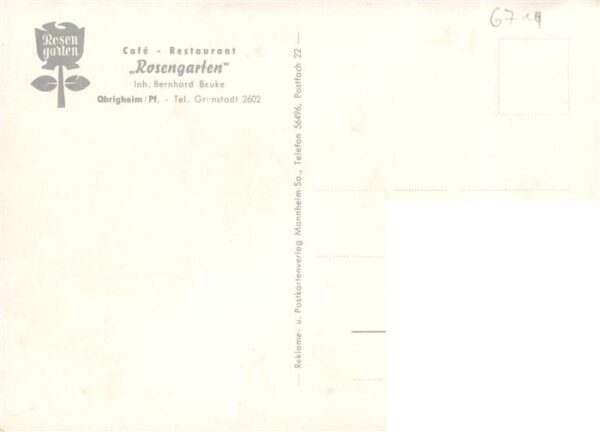 Obrigheim Pfalz Cafe Restaurant Rosengarten Gastraum Veranstaltungssaal – Bild 2