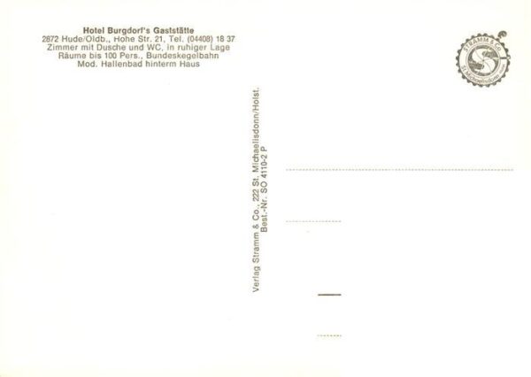 Hude  Oldenburg Hotel Burgdorfs Gaststaette Theke – Bild 2