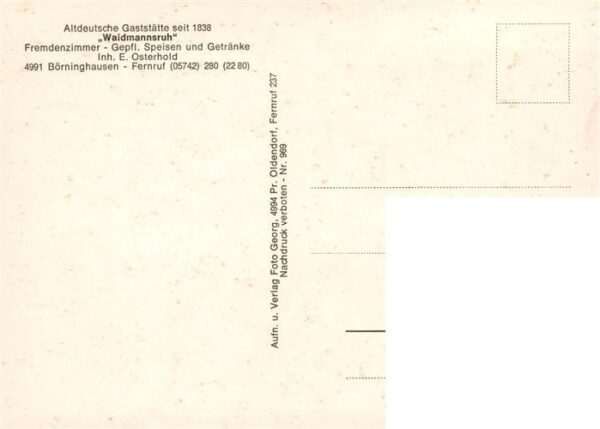 Boerninghausen Preussisch Oldendorf Altdeutsche Gaststaette Waidmannsruh Gastrae – Bild 2