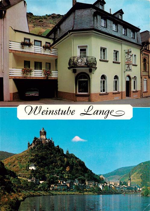 Cochem Kochem Mosel Weinstube Lange Moselpartie mit Schloss