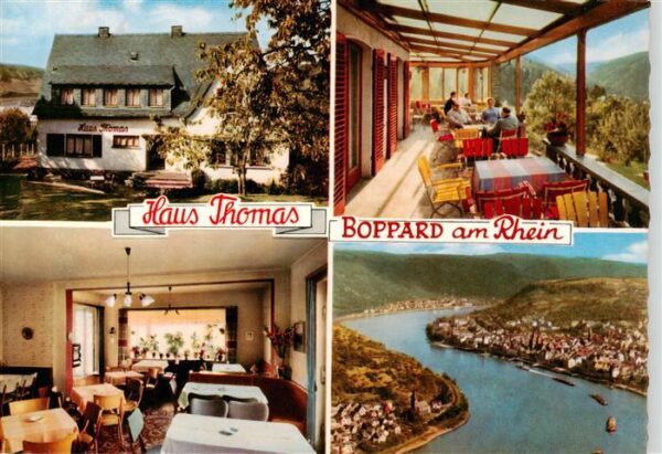 Boppard Rhein Haus Thomas Gastraum Terrasse Rheinpartie